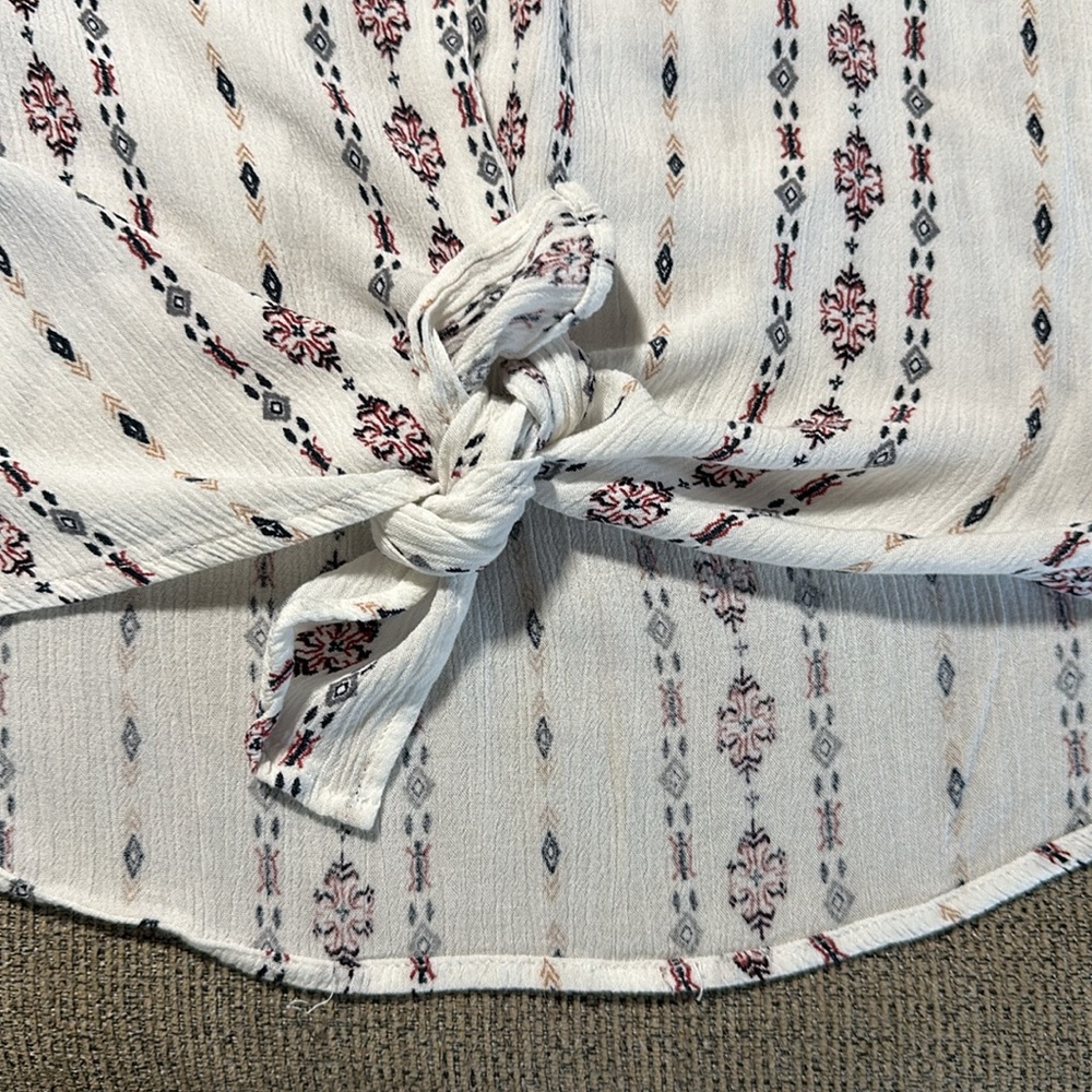 2Sable Boho Print Tie Front Top Size L - Picture 4 of 9